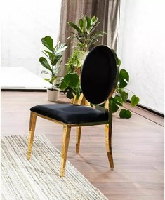 SI Kráľovská zamatová stolička čierna