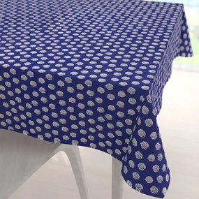 Biante Bavlnený štvorcový obrus Sandra SA-214 Biele bodky na modrom 40x40 cm