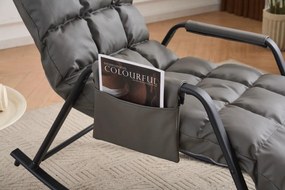 Hojdacie kreslo s 5-stupňovým nastavením, polstrované, šedé