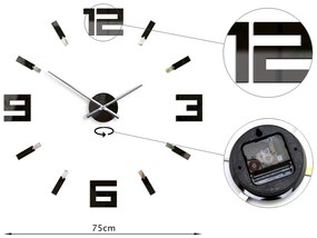 3D nalepovacie hodiny Blink čierne