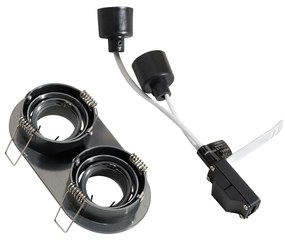 Sada 6 zapustených bodových svetiel Gunmetal GU10 35 mm naklápateľné 2-svetelné - Installa