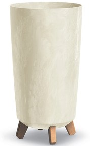 Plastový kvetináč na nožičkách DGTL240E 23,9 cm - krémová