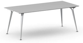 Kancelársky stôl PRIMO ALFA, sivostrieborná podnož, 2000 x 900 mm, sivá