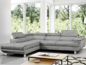 Rohová sedacia súprava Lotos, svetlo šedá látka, ľavý roh%