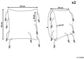Sada 2 bavlnených vankúšov so vzorom 45 x 45 cm čierna/biela ENDIVE Beliani