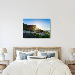 Sklenený obraz - Ráno v alpách, Tirolsko (70x50 cm)