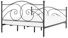 Čierna kovová posteľ s rámom 180 x 200 cm DINARD Beliani