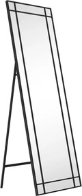 Zrkadlo v čiernom ráme Malaga, univerzálne na zavesenie/stojacie