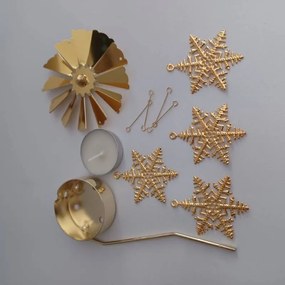 DECOLED Anjelské zvonenie, 8 x 13 cm, vločky, zlato