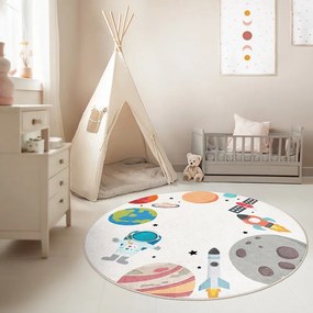 Prateľný detský hrací koberec ø120 cm Space Trip – Mila Home
