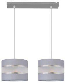Luster na lanku HELEN 2xE27/15W/230V šedá/strieborná