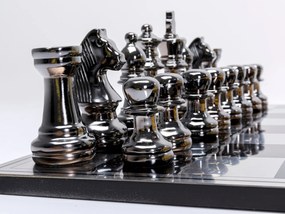 Šachy strieborno-zlaté 60x60