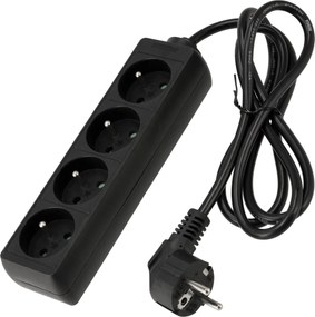 BERGE Predlžovačka - 4 zásuvky - 1,5 m - čierna