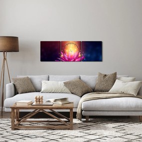 Obraz lekna na vode (s hodinami) (90x30 cm)