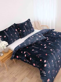 Predĺžené obliečky mikroplyš Exclusive – Vlčie maky tmavo modré