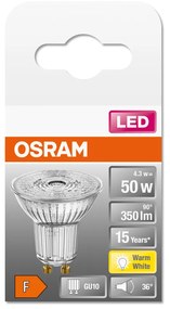 LED žiarovka GU10 4,3W = 50W 350lm 2700K Warm 36° OSRAM STAR