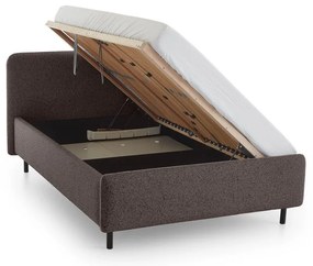 Antracitová čalúnená dvojlôžková posteľ s úložným priestorom s roštom 160x200 cm Primo – Meise Möbel