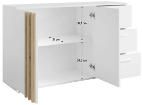 Komoda TOLIS 2D3S, biela