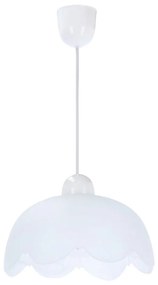 Biele závesné svietidlo so skleneným tienidlom ø 25 cm Bratek – Candellux Lighting