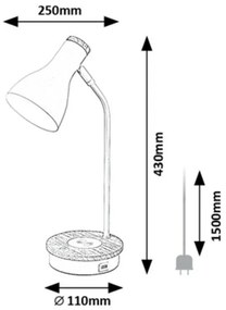 Rabalux 74001 stolná lampa Mosley, biela