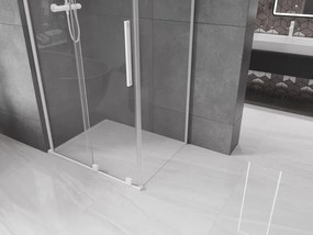 Mexen Velar L, sprchový kút s posuvnými dverami 100 x 80 cm, 8mm číre sklo, biela matná, 871-100-080-03-20