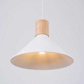 Sollux SL.1319 - Luster na lanku JAGA 1xE27/15W/230V pr. 30 cm biela