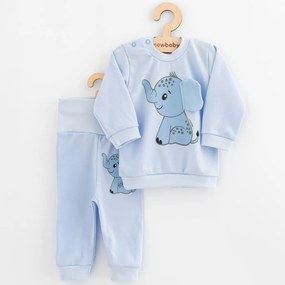 Dojčenská súprava tričko a tepláčky New Baby Happy Elephant blue, vel. 74 (6-9m)