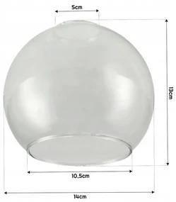 BERGE E27 LED luster závesné svietidlo, sklenená guľa, priehľadné