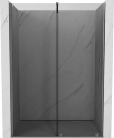 Mexen Velar, posuvné sprchové dvere do otvoru 140 cm, 8mm šedé sklo, brúsený grafit, 871-140-000-41-95