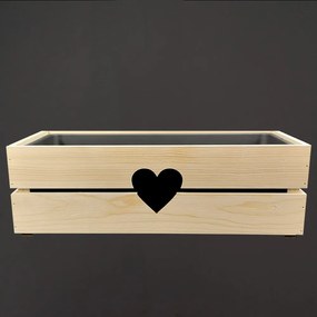 AMADEA Drevený obal na kvetináč so srdcom, 52x21,5x17cm Český výrobok