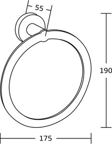 Mexen príslušenstvo, TIBER držiak na uteráky Ring, chróm, 7050532-00