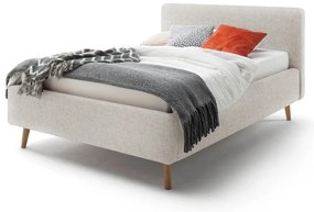 Béžová čalúnená dvojlôžková posteľ s úložným priestorom s roštom 140x200 cm Mattis – Meise Möbel