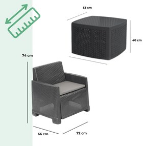 I.P.A.E-Progarden Záhradný set COMO 4-dielny, antracitová