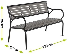 Záhradná lavička Gaya - čierna / sivá