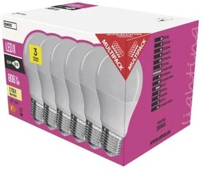 EMOS LED žiarovka E27, A60, 9W, teplá biela, 6ks