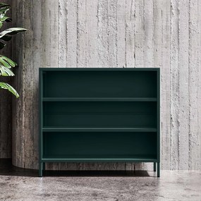 Nízky policový regál LUCA, 1000 x 900 x 350 mm, Modern: fľaškovo zelená farba