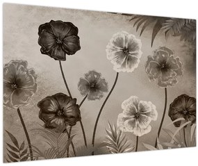Obraz - Kreslené kvety (90x60 cm)