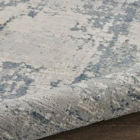 Koberec RUSTIC TEXTURE 3D slonia kosť / modrý