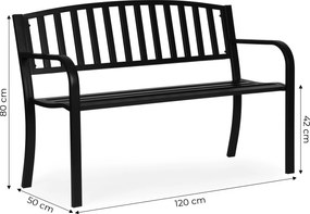 MultiGarden Záhradná lavička s operadlom 120x50 cm - čierna MultiGarden