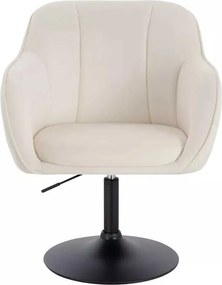 LuxuryForm DESIGN Stolička AVOLA VELUR na čiernom tanieri - biela