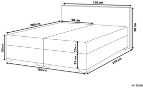 Kontinentálna posteľ čalúnená béžová 180x200 cm PRESIDENT Beliani
