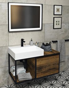 Sapho Sapho, SORT zrkadlo s LED osvetlením 60x80cm, bezdotykový IR senzor, 2700-6500K, čierna mat, ST080S