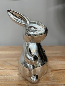 Strieborný keramický veľkonočný zajačik 12cm