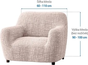 Bielastické poťahy GRAFITI NOVÉ béžové kreslo (š. 60 - 110 cm)