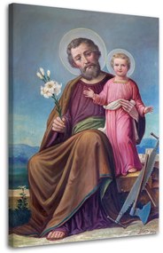 Obraz na plátně REPRODUKCE Svatý Josef a dítě Roznav - 70x100 cm