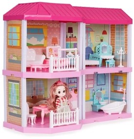 Skladací domček pre bábiky s LED nábytkom