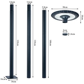 Brilagi - LED Pouličná lampa URBANSPARK LED/120W/230V antracit IP65