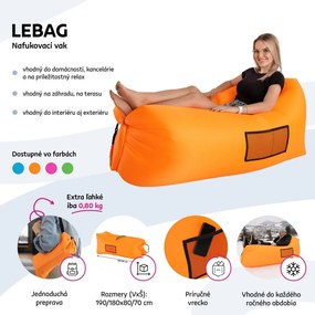 Tempo Kondela Nafukovací sedací vak/lazy bag, oranžová, LEBAG