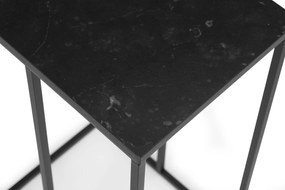 ModernHome Konferenčný stolík na notebook v tvare C, mramorová čierna ModernHome