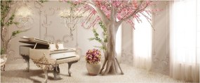 Obraz - Snový interiér s klavírom (120x50 cm)